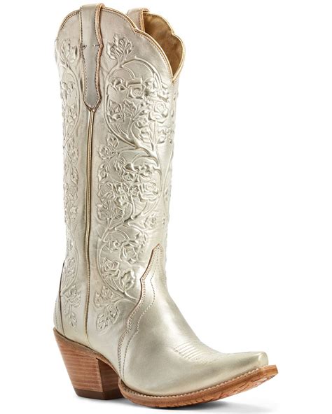 Ariat Womens Platinum Gold Western Boots Snip Toe In 2021 Bridal