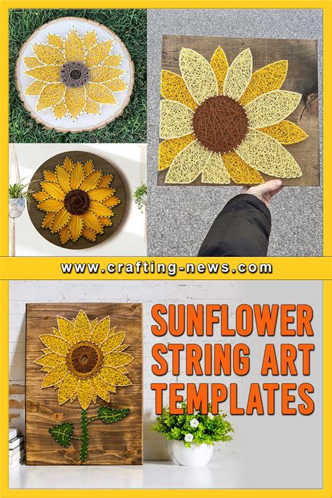 Sunflower String Art Stencil Printable