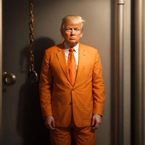 Premium AI Image | Donald Trump in jail wearing an orange suit