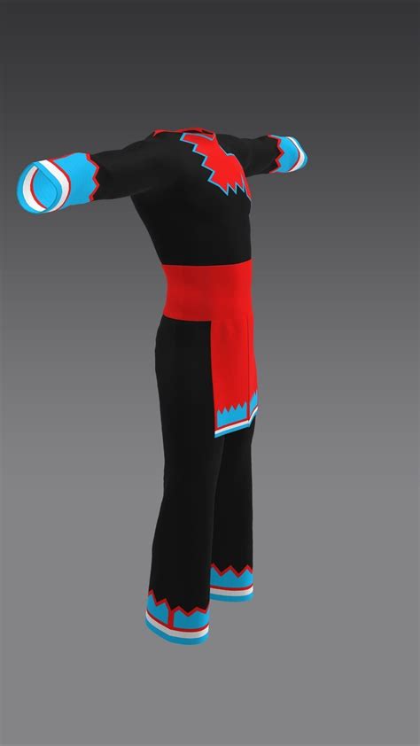 Hmong Man Outfit Design For D Cartoon D Model Cgtrader