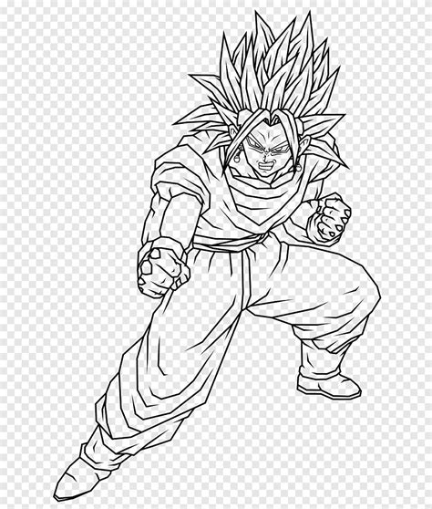 L Nea De Arte Troncales Gohan Dibujo Goku Goku Ngulo Blanco Png