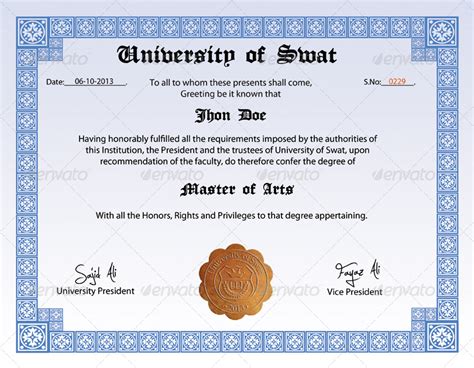 Degree Certificate Print Templates GraphicRiver