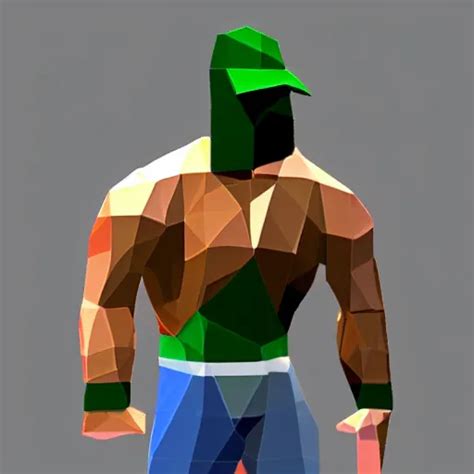 Low Poly John Cena PS1 Style Graphics Stable Diffusion OpenArt