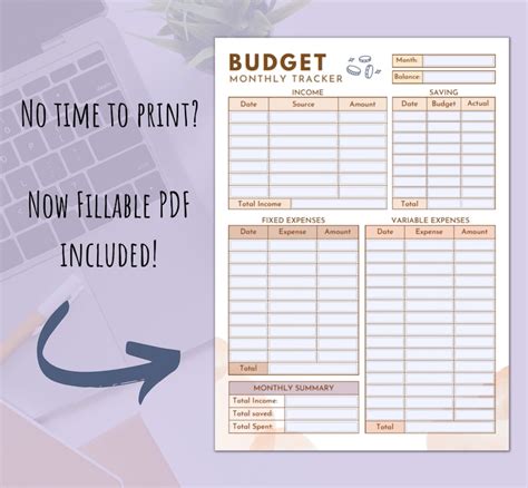 Budget Tracker Printable Budget Planner Monthly Budget - Etsy