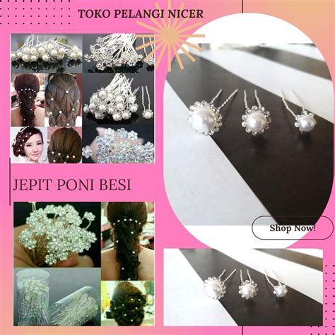 Jual Satu Cucuk Hiasan Rambut Hair Pin Tusuk Konde Sanggul Pita Mutiara