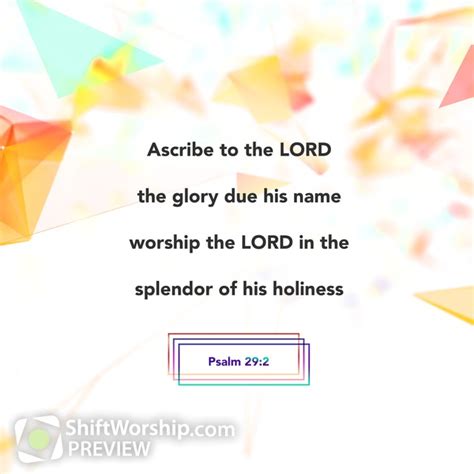 psalm 29 2 | Shift Worship