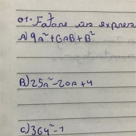 Fatore As Expressões Algébricas A Seguir Br