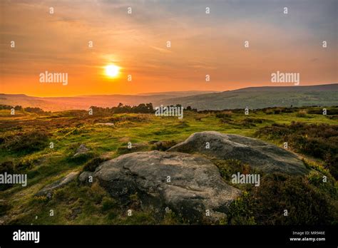 Ilkley moor sunset Stock Photo - Alamy