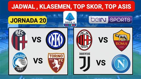 Jadwal Liga Italia Pekan 20 Juventus Vs Napoli Klasemen Serie A