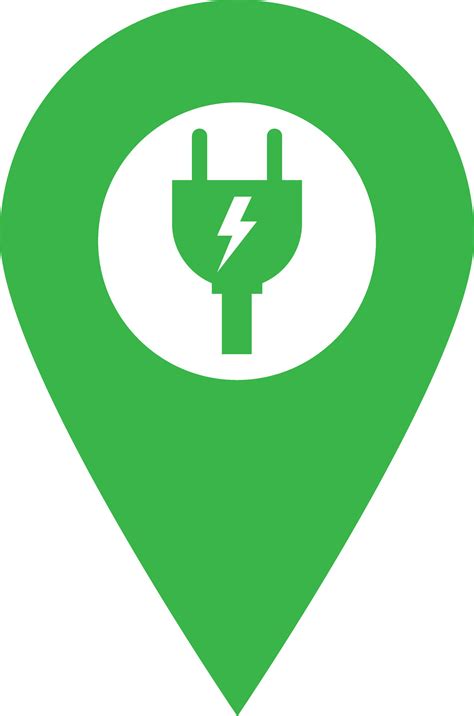 Electric Car Charge Station Map Pointer Icon Green Electric Charging