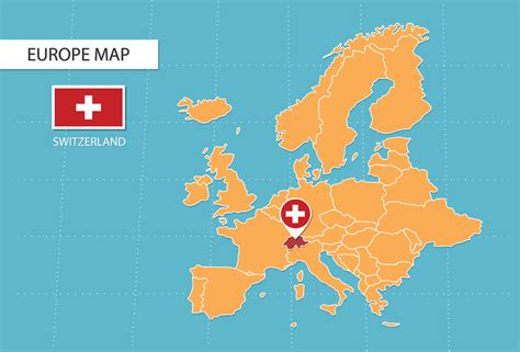 Mapa De Suiza En Europa íconos Que Muestran La Ubicación De Suiza Y