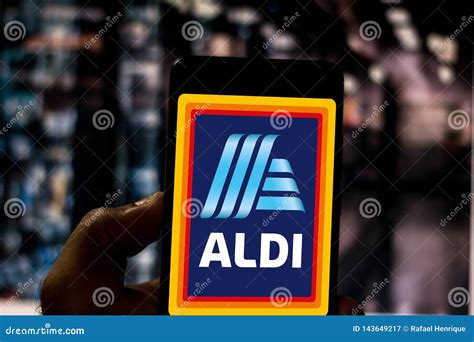 April 1 2019 Brazil Aldi Logo On The Mobile Device Editorial