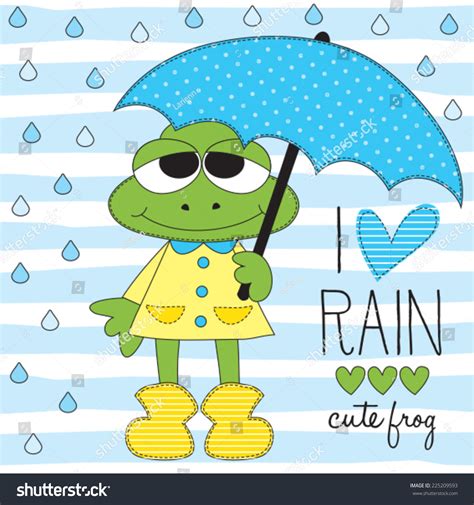 Cute Frog Umbrella Vector Illustration Stock Vector (Royalty Free) 225209593 | Shutterstock