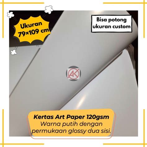 Jual Kertas Art Paper 120gsm Ukuran Plano 79x109 Cm Bisa Potong Ukuran