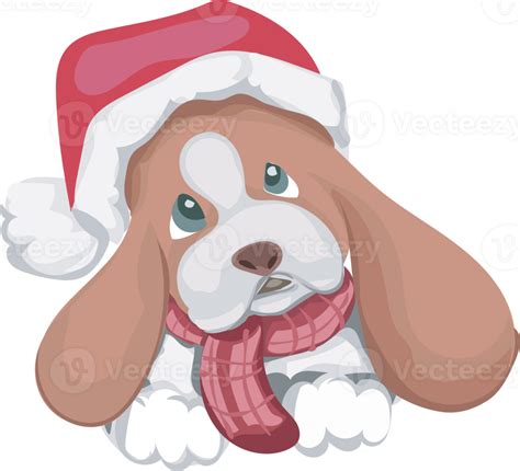 Christmas dog cartoon illustration, Transparent background. 35589107 PNG