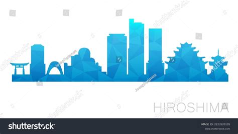 Hiroshima Japan Low Poly Skyline Clip Stock Vector Royalty Free