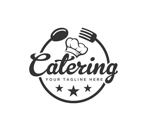 Diseño de logotipo de alimentos de restaurantes de catering sobre fondo