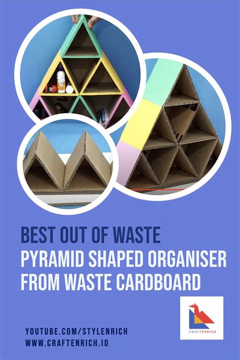 DIY Pyramid Shaped Cardboard Organiser | Cardboard crafts, Cardboard ...