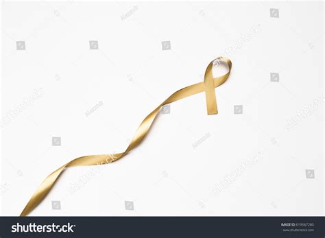 Childhood Gold Ribbon Symbol Childhood Cancer Stock Photo 619567280 ...