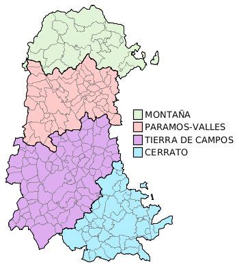 Mapa De Comarcas Administrativas De La Provincia De Palencia