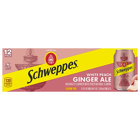 Schweppes Ginger Ale White Peach 12 Pack 12 Ea Shop Quality Foods