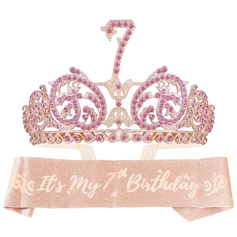 Doradreamdeko Pink Glitter Sash And Rhinestone Tiara Set Perfect Th