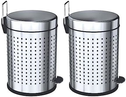 Mofna Stainless Steel Perforated Pedal Dustbin With Inner Plastic