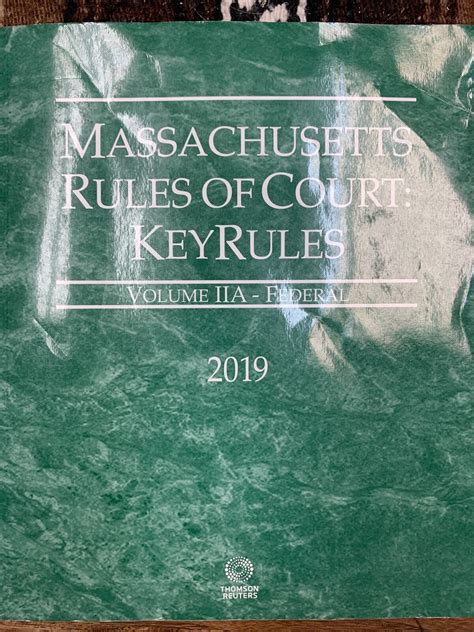 Massachusetts Rules Of Court Federal Keyrules 2019 Ed Vol Iia Ebay