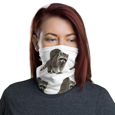 Raccoon Face Mask Raccoon Print Raccoon Neck Gaiter