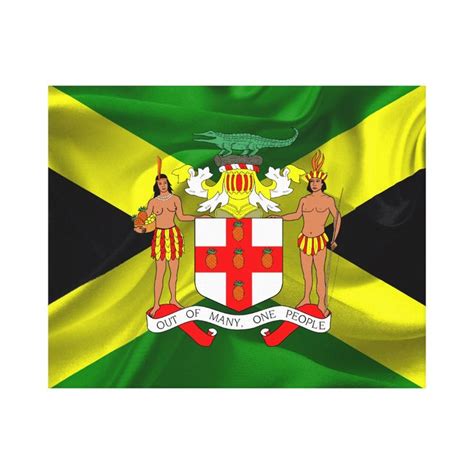 Jamaican Flag Coat Of Arms Canvas Print Custom Posters Poster Prints