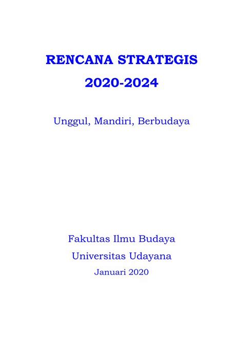 PDF RENCANA STRATEGIS 2020 2024 DOKUMEN TIPS