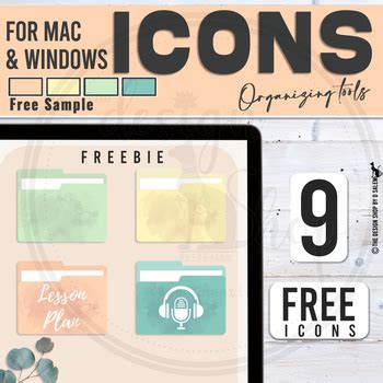 Desktop Folder Icons Free Sample for MAC and Windows | TPT