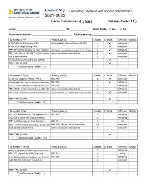 Fillable Online Usm Maine ELEMENT ED SCIENCE CONCEN 21 22 AM ACCESSIBLE