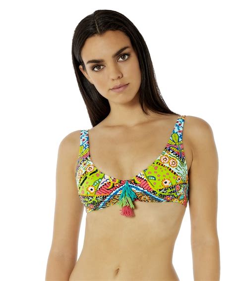 Red Point Paisley Print Bikini With Underwires Azulik Playa