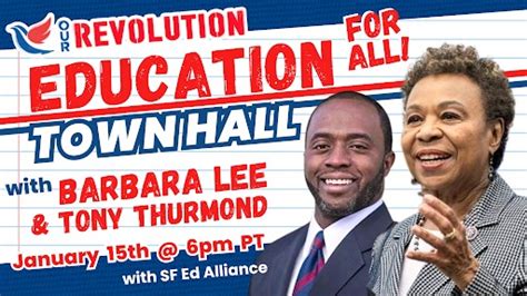 Our Revolution Education For All Town Hall With Barbara Lee In San