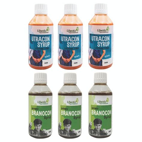 Utracon Syrup And Branocon Syrup Kit For One Month Ujwala Ayurvedashram