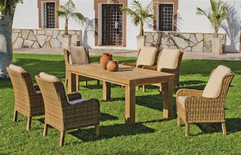 Set Madera Teka Cobo Etna de Hevea Jardín Terraza Madera