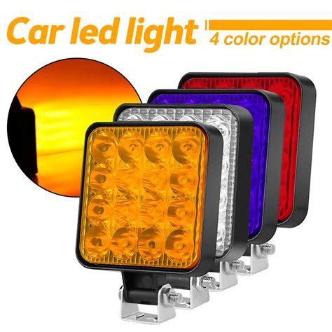 12V 48W Waterproof LED Work Light Bar Mini Square Spotlight Off Road