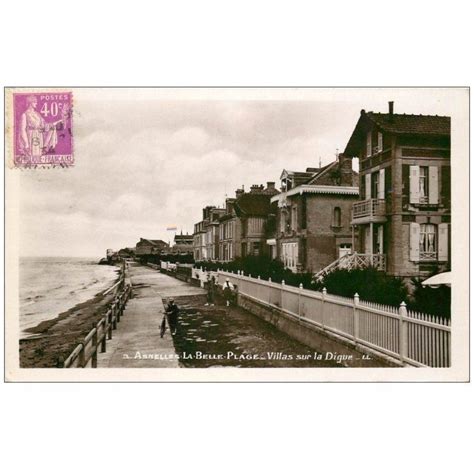 Carte Postale Ancienne Asnelles La Belle Plage Villas Sur La Digue