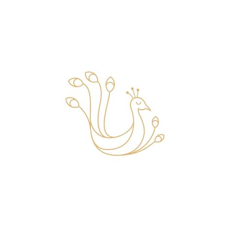 Premium Vector Peacock Line Art Logo Design With Luxury Design Style