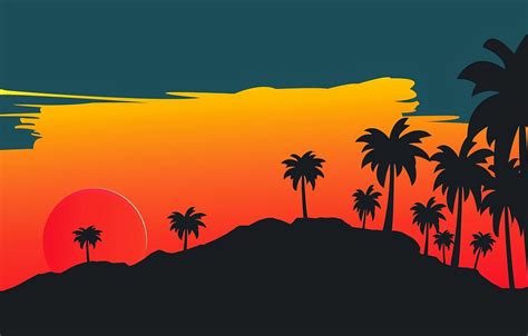 Retrowave Palm Trees Wallpapers Wallpaper Cave