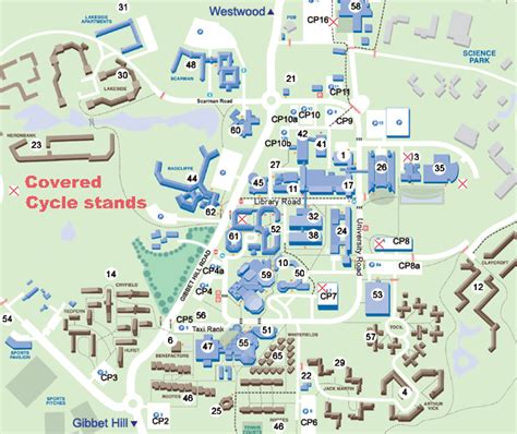 Maps, Cycling to and around Warwick University