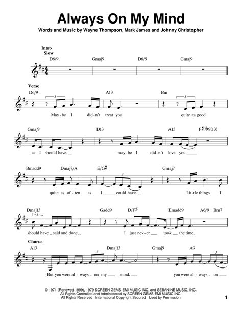 Always On My Mind by Michael Bublé Sheet Music for Pro Vocal PlayAlong