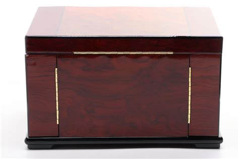 Jere High Gloss Mahogany And Walnut Finished Jewelry Box Ebth