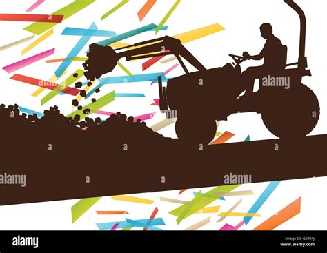 Agriculture Machinery Farm Tractor Vector Illustration In Farming