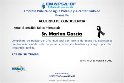 Acuerdo De Condolencia Emapsa Bf