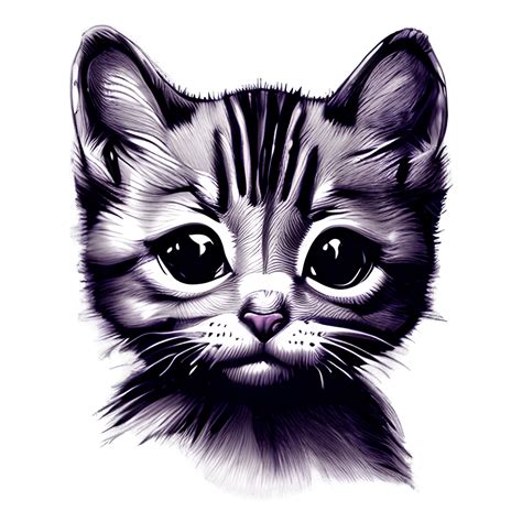 Inquisitive Cute Baby Cat Pencil Sketch · Creative Fabrica