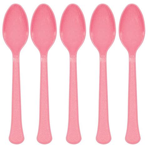 Baby Pink Plastic Spoons Pack Of 20 Party Delights Pink Plastic