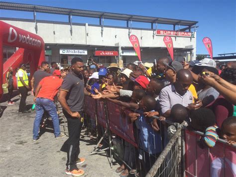 Some players greeting the supporters at Gugulethu Mall - Vodacom ...