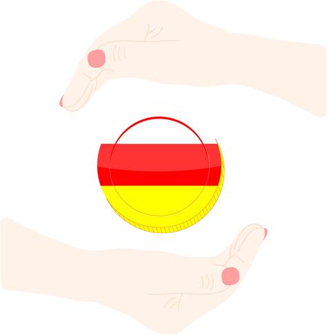 South Ossetia Flag Vector Hand Drawn Georgian Lari Vector Hand Drawn